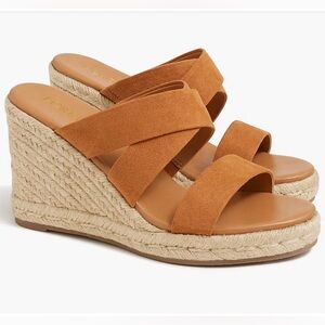 J. Crew Factory Espadrille Wedges 8 1/2 Brown